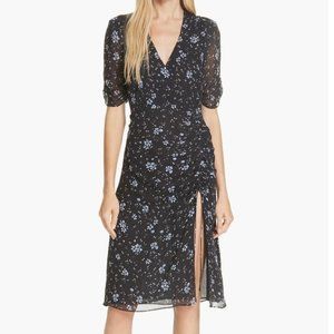 NWOT Nicholas Ditsy Floral Print Ruched Silk Dress